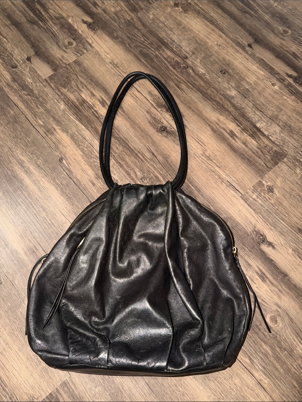 HOBO Black Leather Slouchy Shoulder Bag